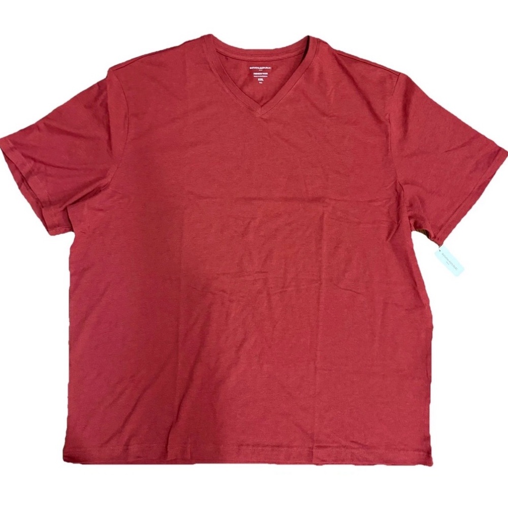 Banana Republic Red V Neck Tee XXL Tall NWT
